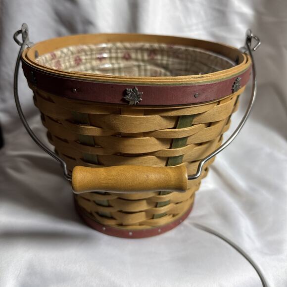 Longaberger 2003 Heritage Days Pail Basket, Liner, Protector USA Handmade EUC - Picture 1 of 12